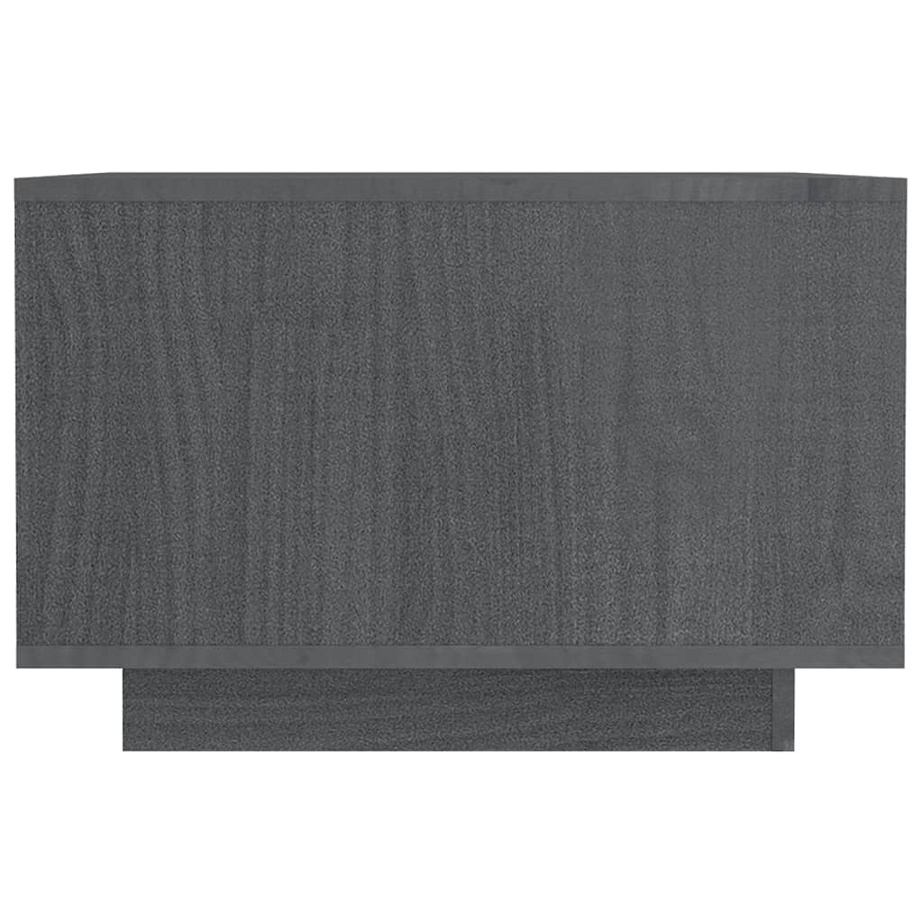 vidaXL Τραπεζάκι Σαλονιού Γκρι 50x50x33,5 εκ. από Μασίφ Ξύλο Πεύκου