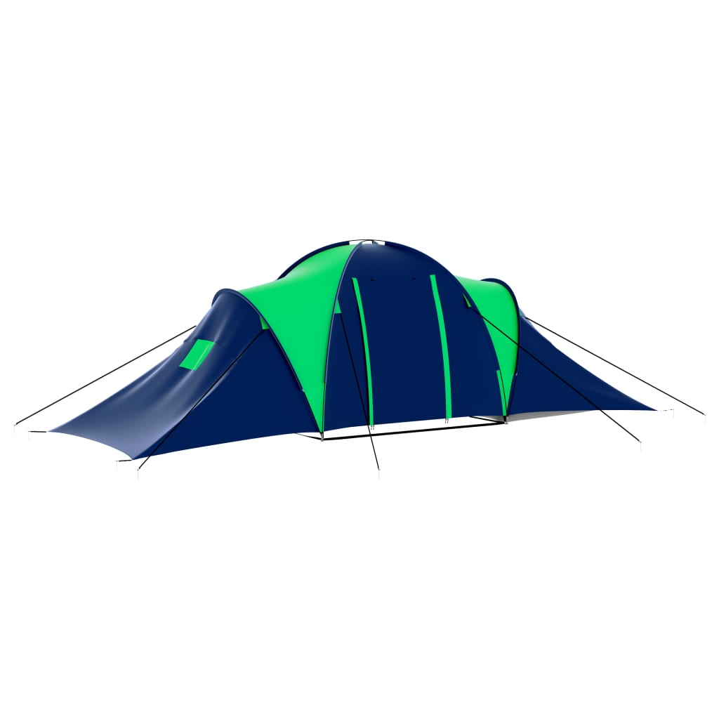 vidaXL Σκηνή Camping 9 Ατόμων Μπλε / Πράσινο Υφασμάτινη