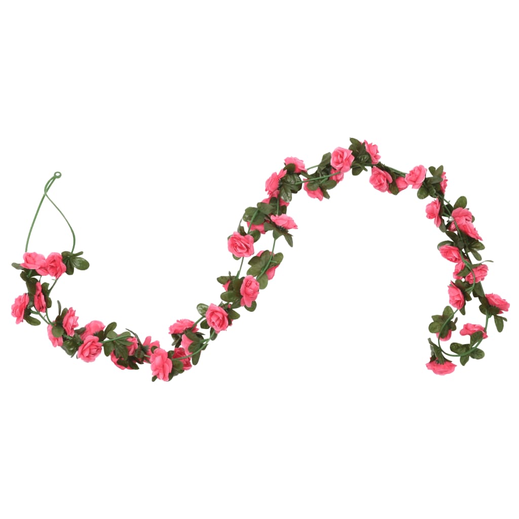 vidaXL Γιρλάντες Λουλουδιών Τεχνητές 6 τεμ. Κόκκινο Ροζ 240 εκ.