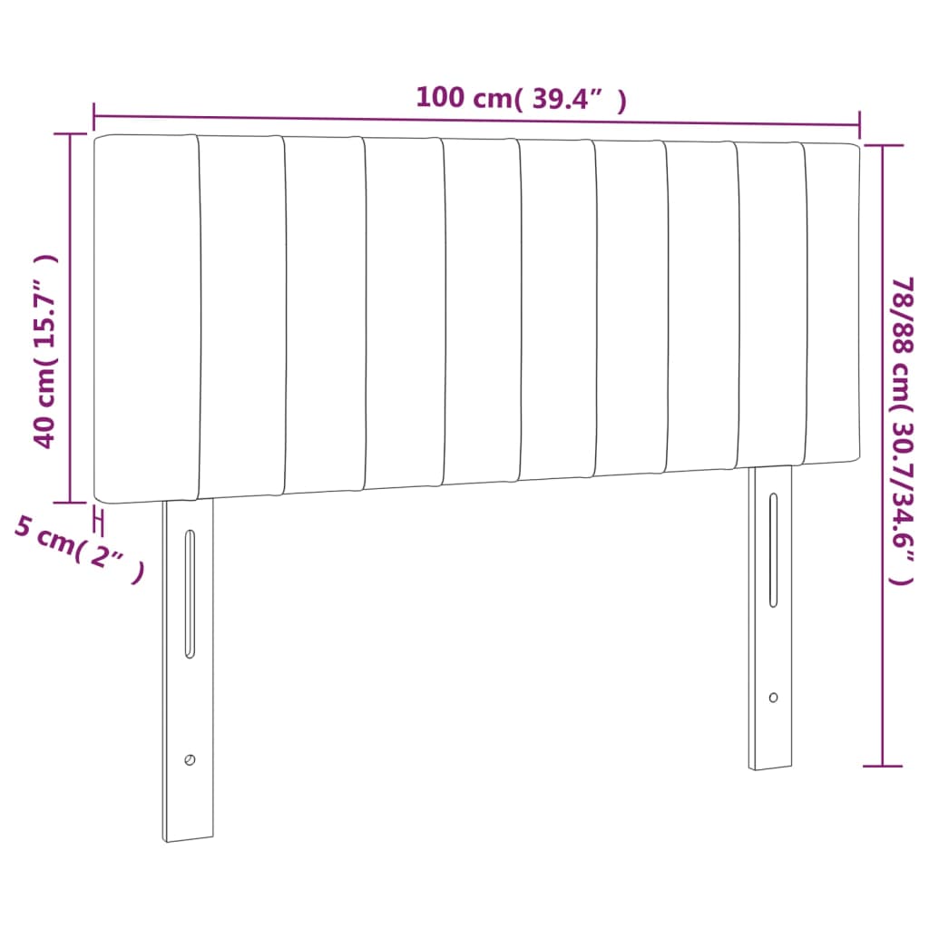 vidaXL Κεφαλάρι Κρεβατιού Ανοιχτό Γκρι 100x5x78/88 εκ. Βελούδινο
