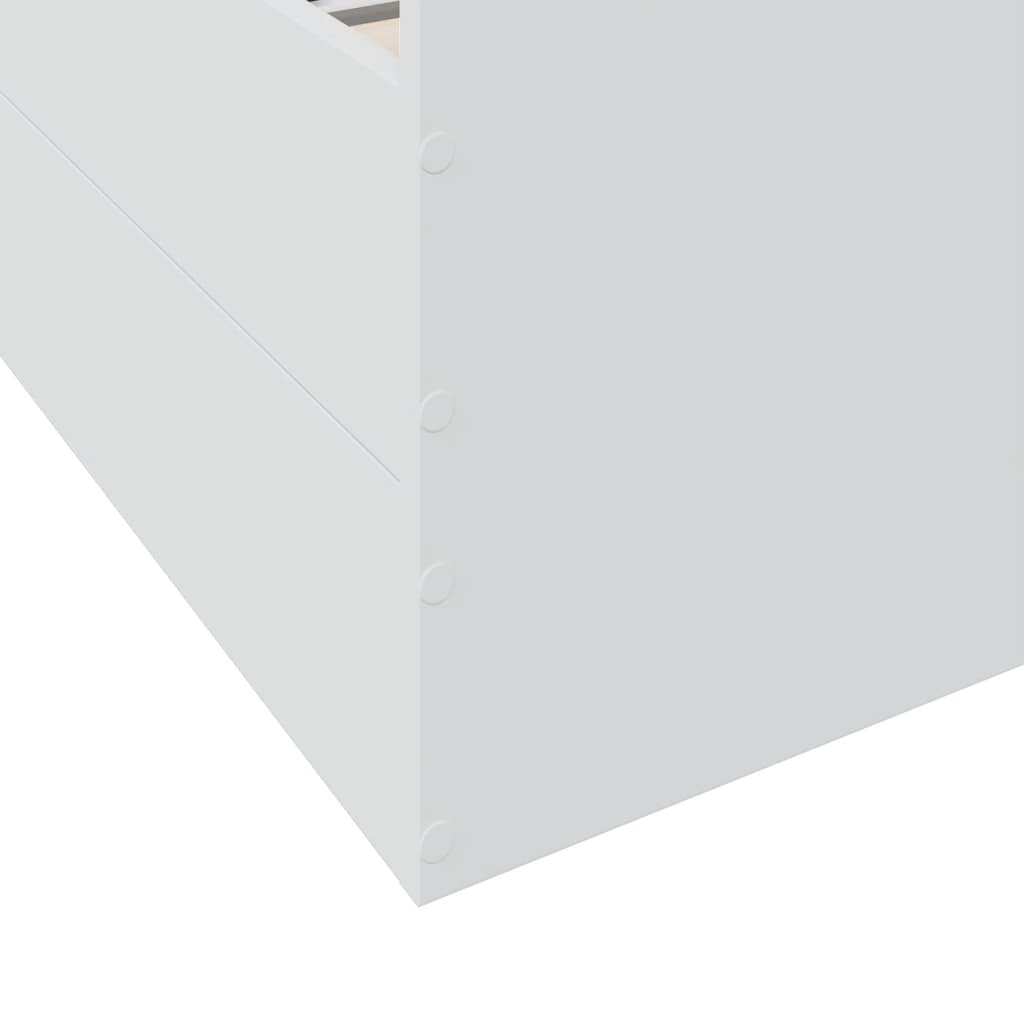 vidaXL Πλαίσιο Κρεβατιού με Συρτάρια Λευκό 75x190εκ Επεξεργασμένο Ξύλο