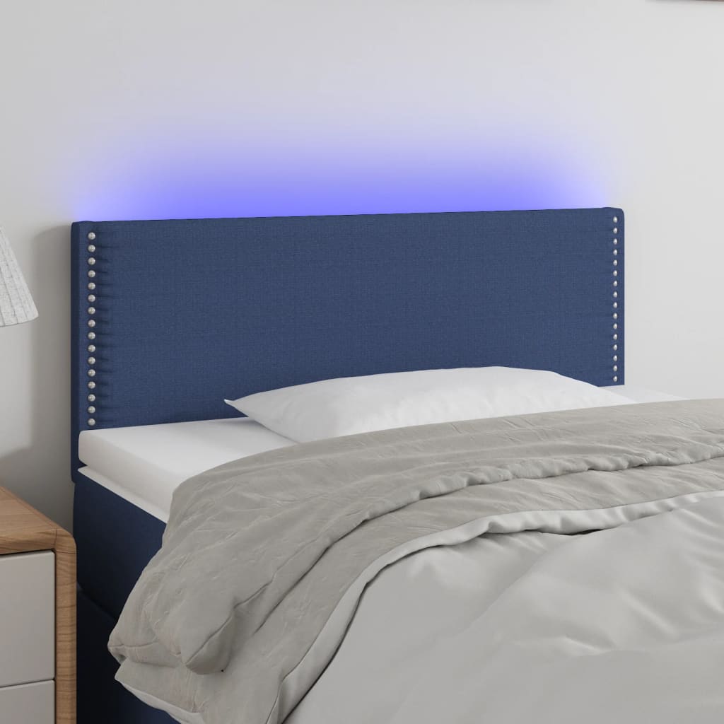 vidaXL Κεφαλάρι Κρεβατιού LED Μπλε 80 x 5 x 78/88 εκ. Υφασμάτινο
