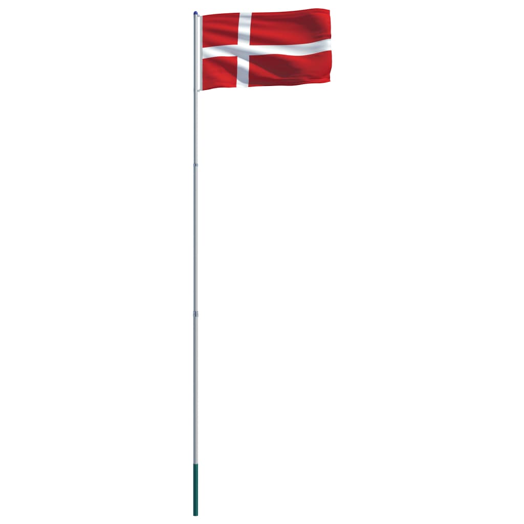 vidaXL Σημαία Δανίας 6 μ. με Ιστό Αλουμινίου