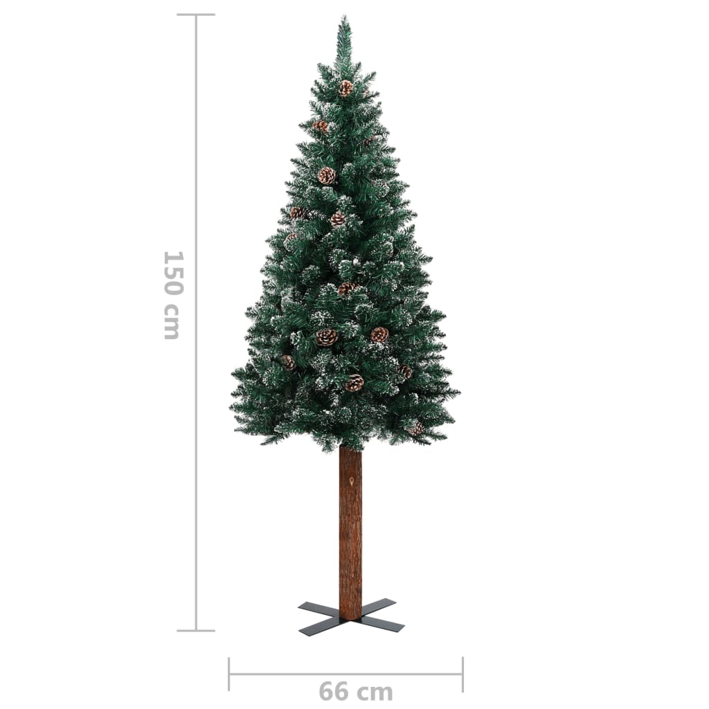 vidaXL Χριστουγεν Δέντρο Προφωτ.Τεχνητό Μπάλες Slim Πράσινο 150εκ