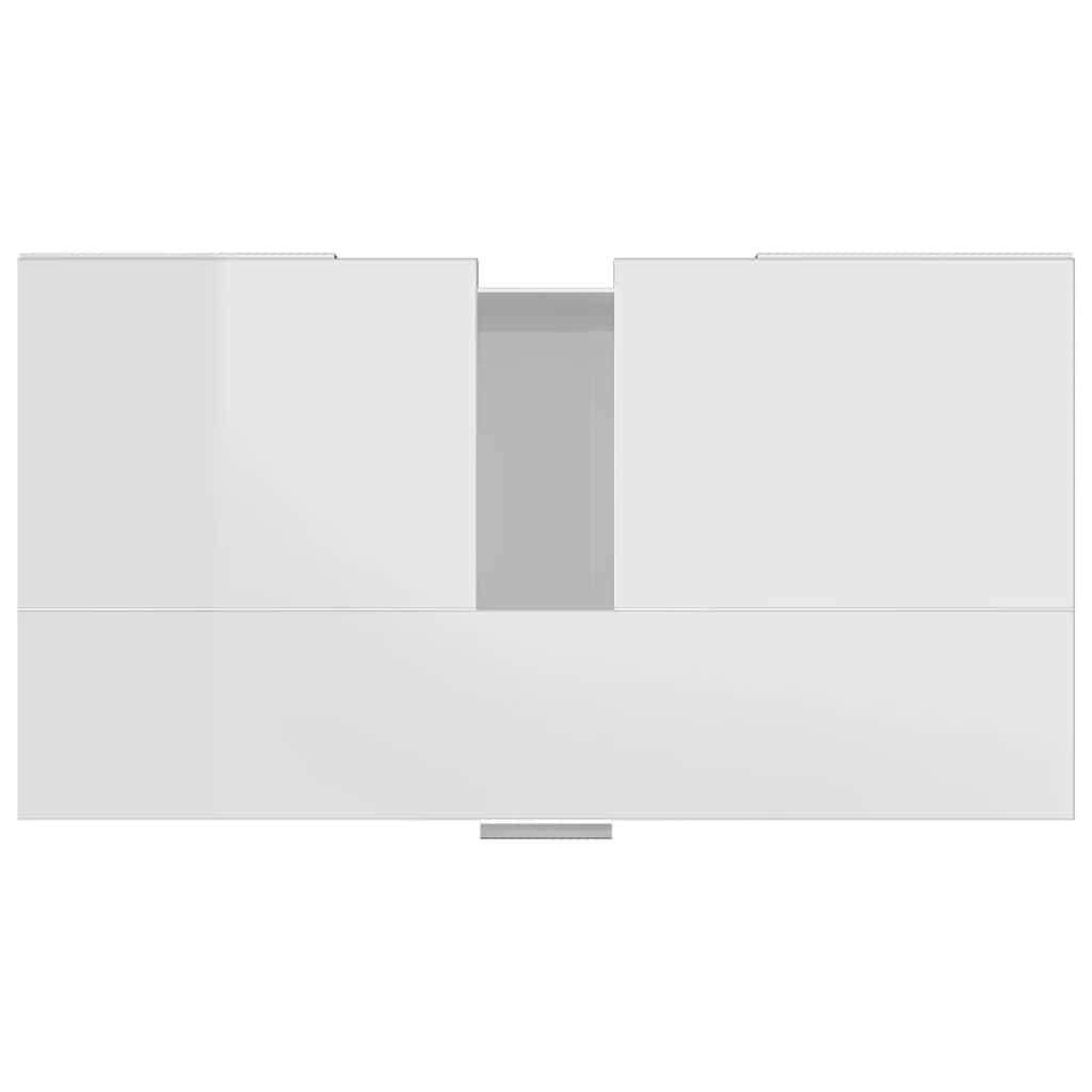 vidaXL Ντουλάπι Νιπτήρα Γυαλιστερό Λευκό 60x32x53,5 εκ. Μοριοσανίδα