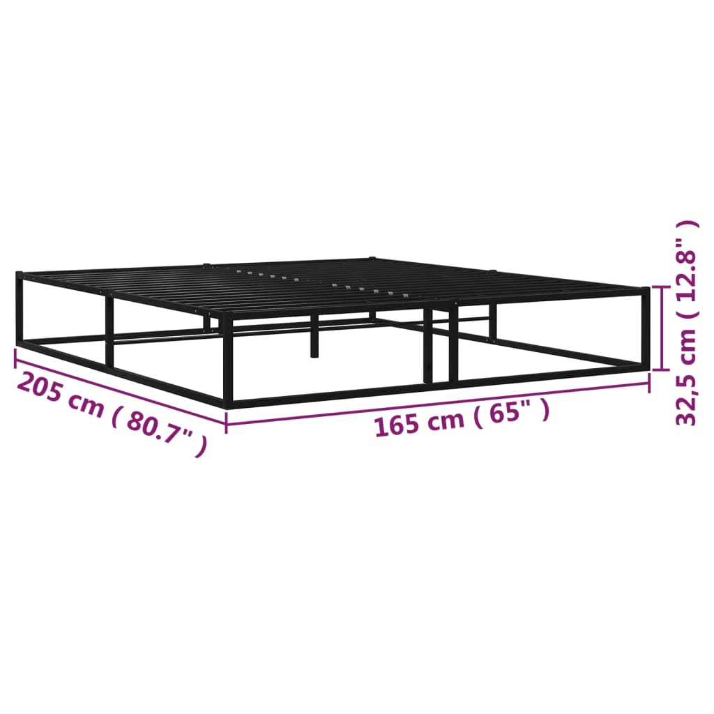 vidaXL Πλαίσιο Κρεβατιού Μαύρο 160 x 200 εκ. Μεταλλικό