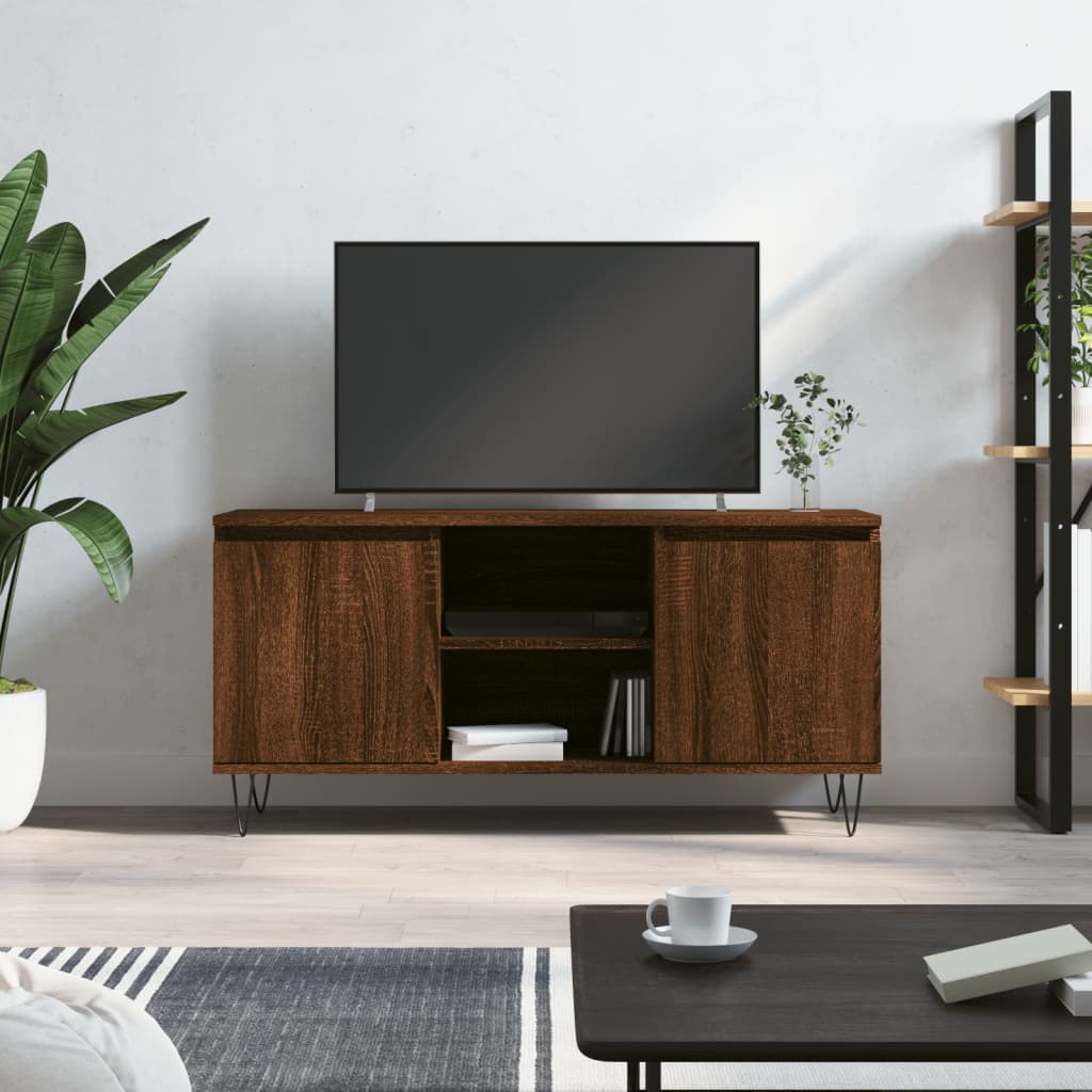 vidaXL Έπιπλο Τηλεόρασης Καφέ Δρυς 104 x 35 x 50 εκ. από Επεξεργ. Ξύλο