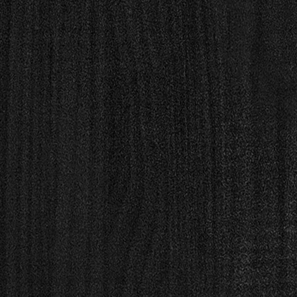 vidaXL Πλαίσιο Κρεβατιού Μαύρο 200 x 200 εκ. από Μασίφ Ξύλο Πεύκου