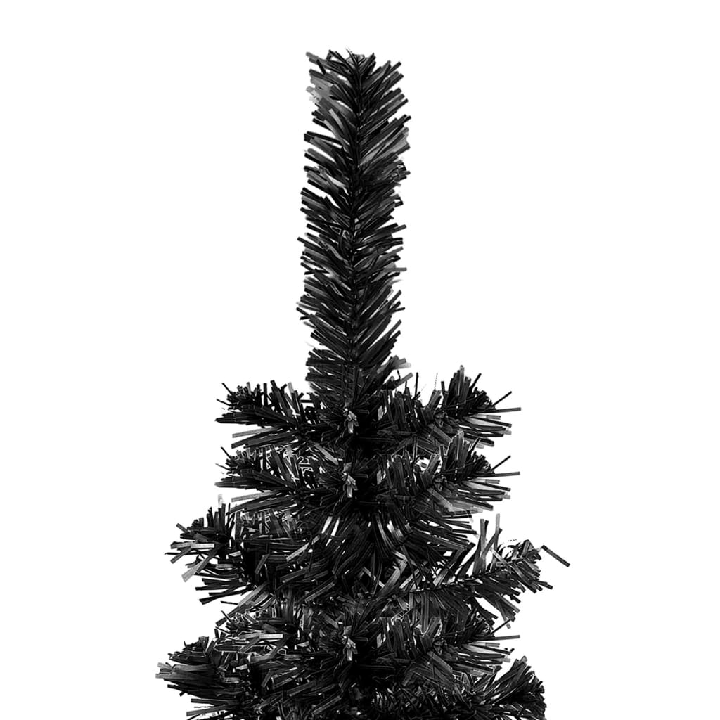 vidaXL Χριστουγεν Δέντρο Προφωτισμένο Slim Μαύρο 210εκ