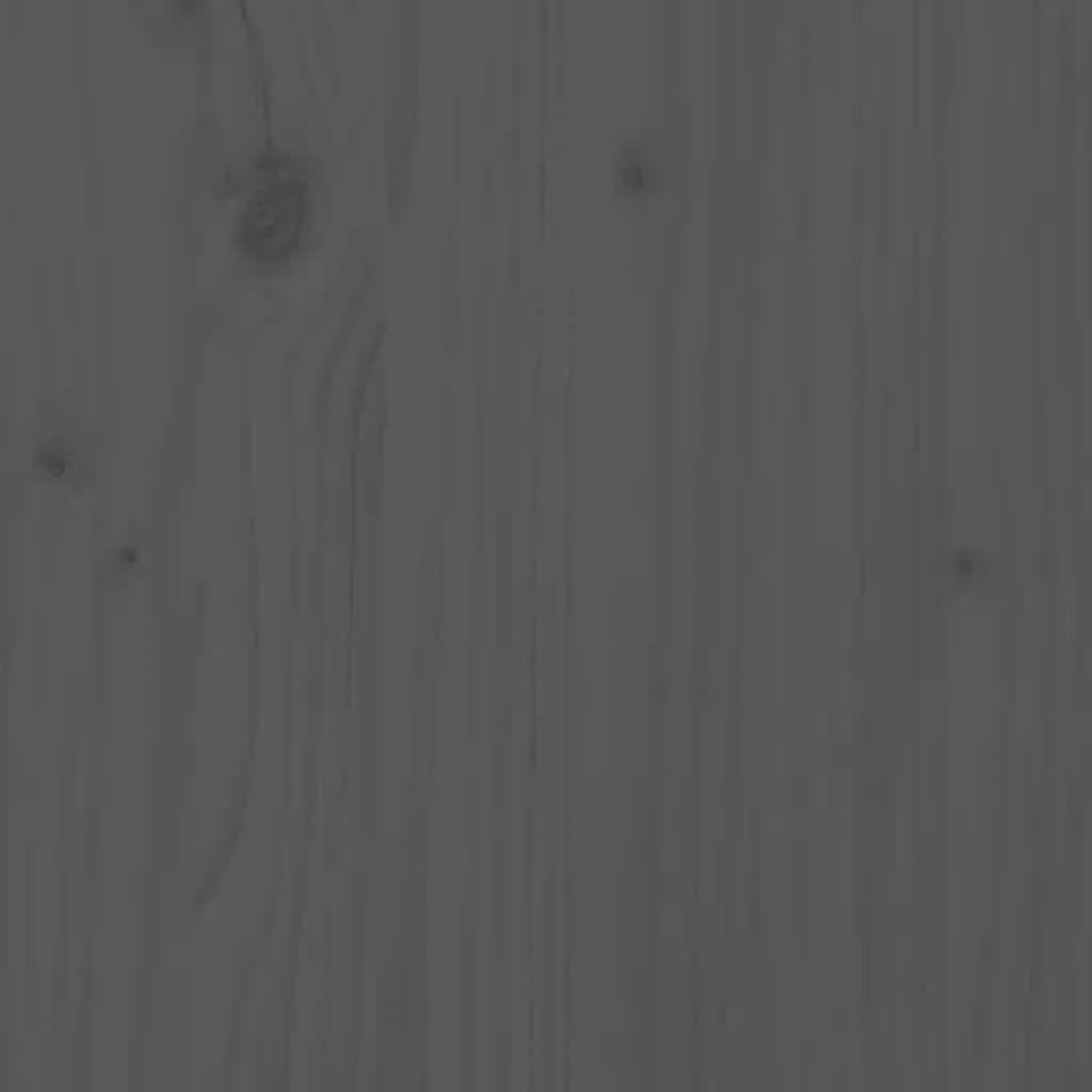 vidaXL Πλαίσιο Κρεβατιού Γκρι 90 x 190 εκ. από Μασίφ Ξύλο Single