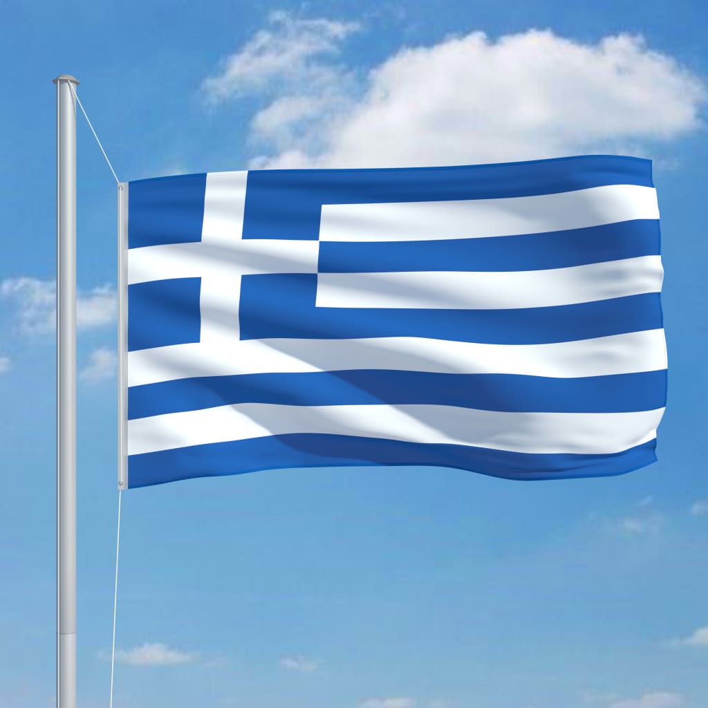 vidaXL Σημαία Ελλάδας 6,2 μ. με Ιστό Αλουμινίου