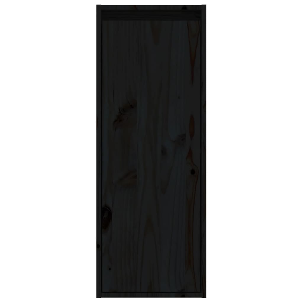 vidaXL Ντουλάπια Τοίχου 2 τεμ. Μαύρα 30x30x80 εκ από Μασίφ Ξύλο Πεύκου