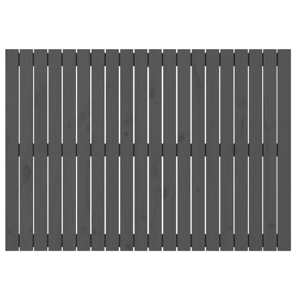 vidaXL Κεφαλάρι Τοίχου Γκρι 127,5x3x90 εκ. από Μασίφ Ξύλο Πεύκου