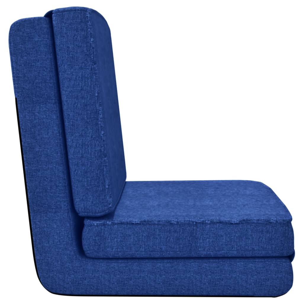vidaXL Καρέκλα Δαπέδου Πτυσσόμενη Μπλε Υφασμάτινη