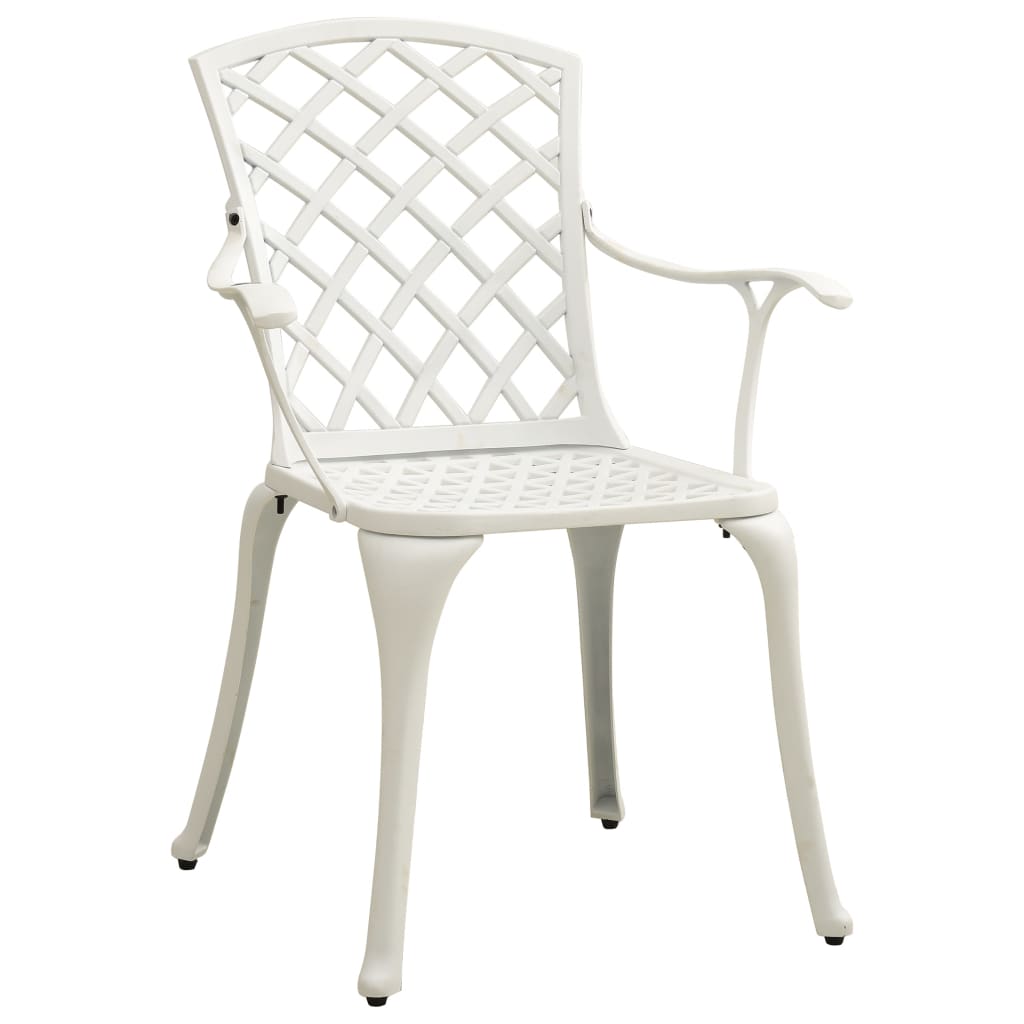 vidaXL Καρέκλες Κήπου 6 τεμ. Λευκές από Χυτό Αλουμίνιο