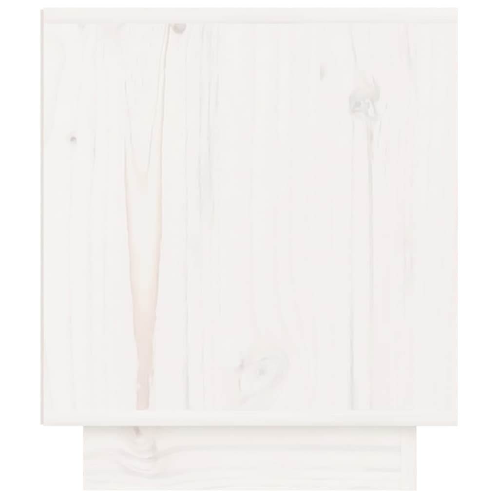 vidaXL Κομοδίνο Λευκό 40 x 34 x 40 εκ. από Μασίφ Ξύλο Πεύκου