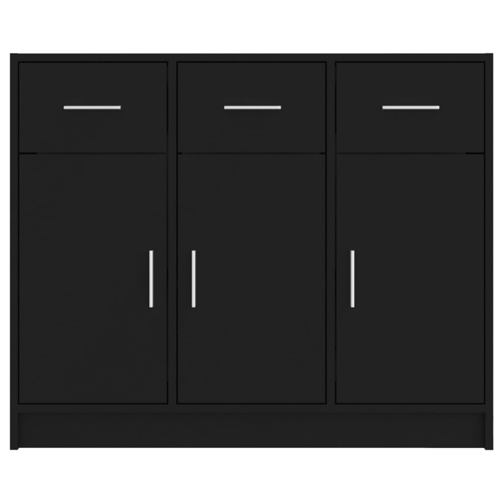 vidaXL Συρταριέρα Μαύρη 91 x 28 x 75 εκ. από Επεξεργασμένο Ξύλο