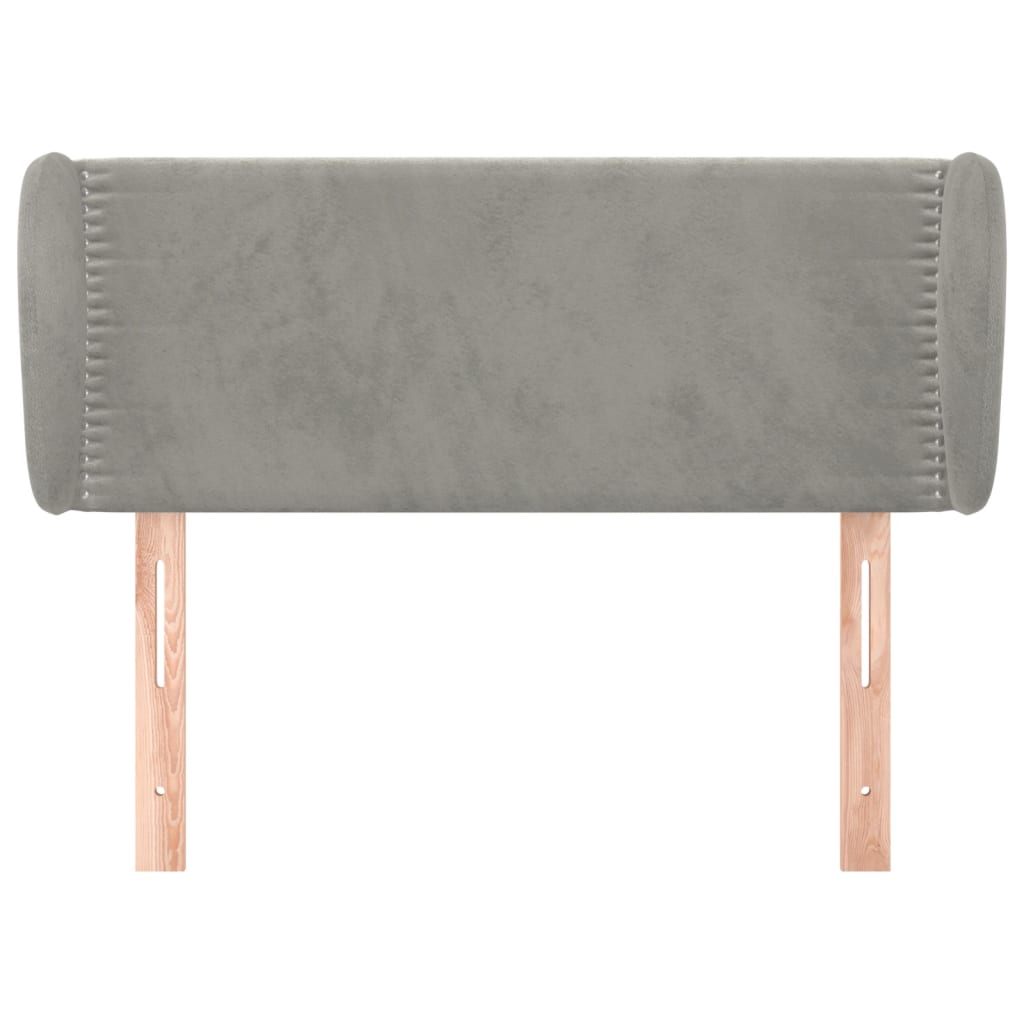 vidaXL Κεφαλάρι με Πτερύγια Ανοιχτό Γκρι 93x23x78/88 εκ. Βελούδινο