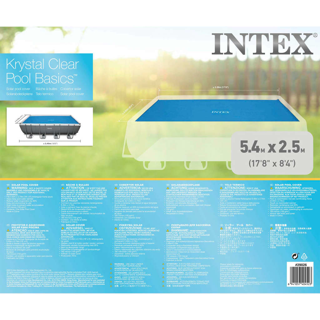 Intex Κάλυμμα Πισίνας Ορθογώνιο 549 x 274 εκ. 29026