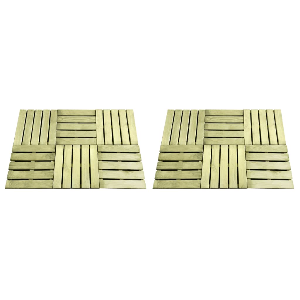 vidaXL Πλακάκια Deck 12 τεμ. Πράσινα 50 x 50 εκ. Ξύλινα