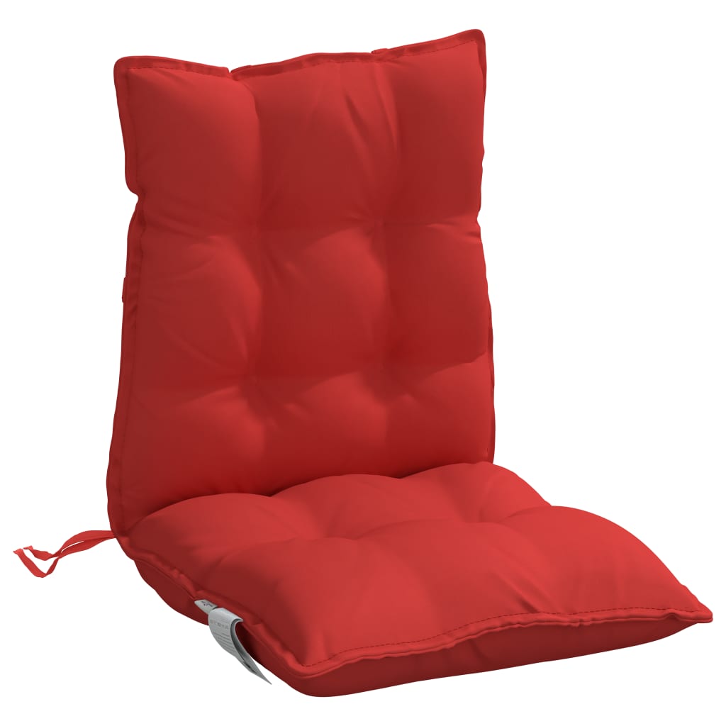 vidaXL Μαξιλάρια Καρέκλας Χαμηλή Πλάτη 2 τεμ. Κόκκινο Ύφασμα Oxford