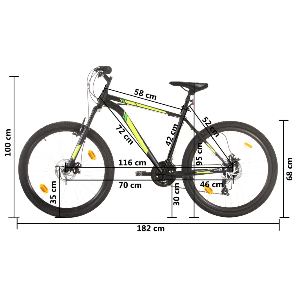 vidaXL Ποδήλατο Mountain 27,5'' Μαύρο με 21 Ταχύτητες 42 εκ.