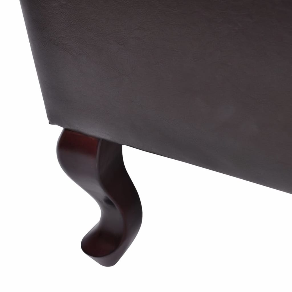 vidaXL Πολυθρόνα Σκούρο Καφέ από Συνθετικό Δέρμα με Υποπόδιο