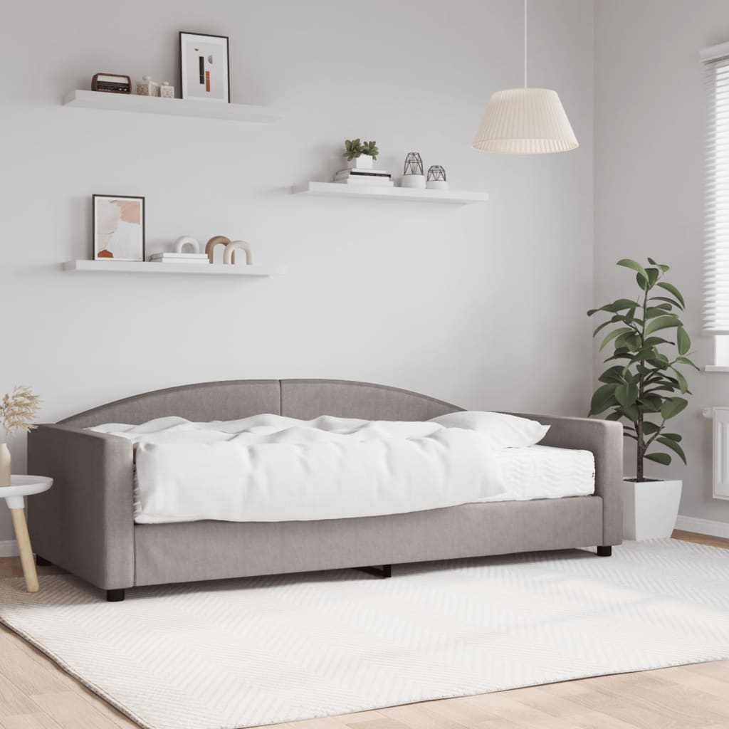 vidaXL Καναπές Κρεβάτι με Στρώμα Taupe 100 x 200 εκ. Υφασμάτινο