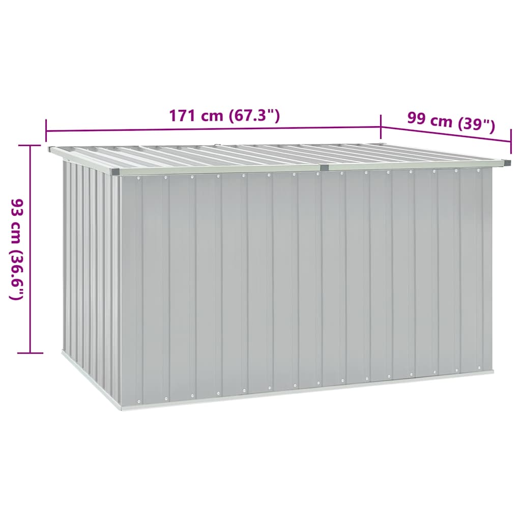 vidaXL Μπαούλο Αποθήκευσης Κήπου Γκρι 171 x 99 x 93 εκ.