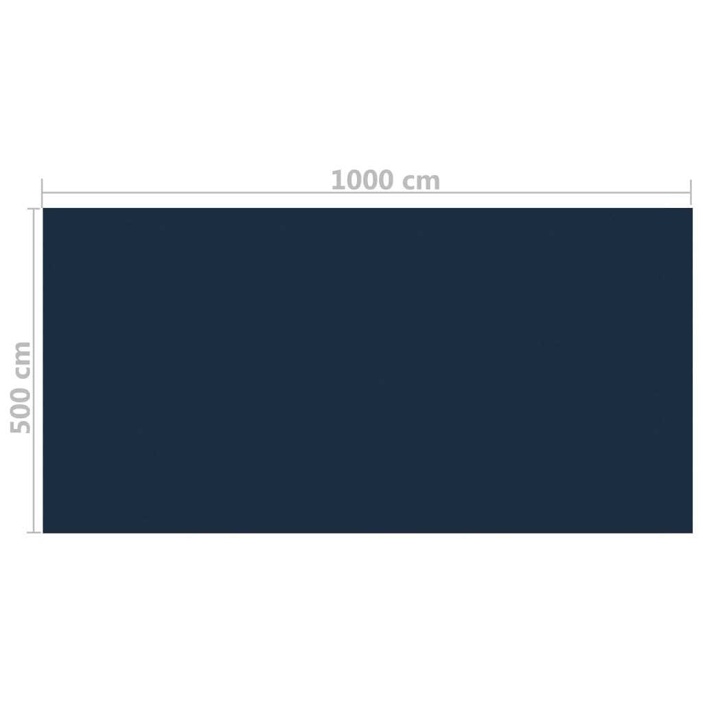 vidaXL Κάλυμμα Πισίνας Ηλιακό Μαύρο/Μπλε 1000x500 εκ. Πολυαιθυλένιο