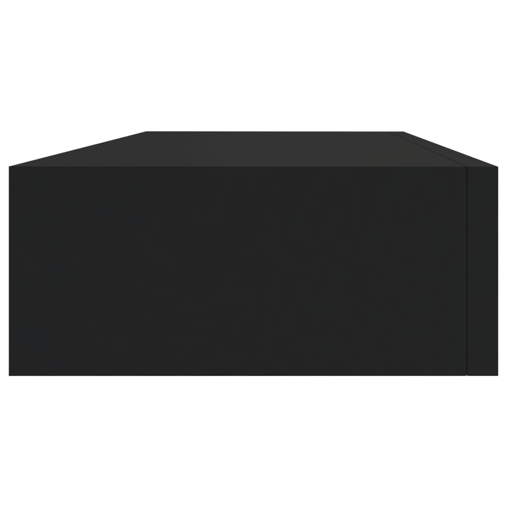 vidaXL Ράφι Επιτοίχιο με Συρτάρι Μαύρο 60 x 23,5 x 10 εκ. από MDF