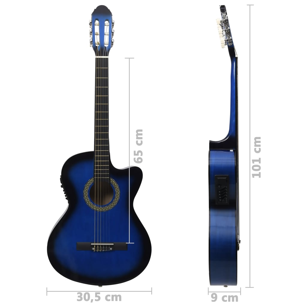 vidaXL Ακουστική Κιθάρα Western με 6 Χορδές και Ισοσταθμιστή Μπλε