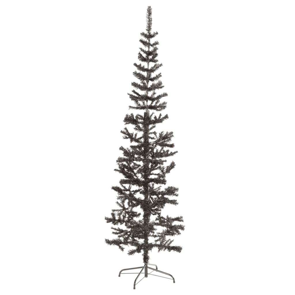vidaXL Χριστουγεννιάτικο Δέντρο Slim Μαύρο 210 εκ.