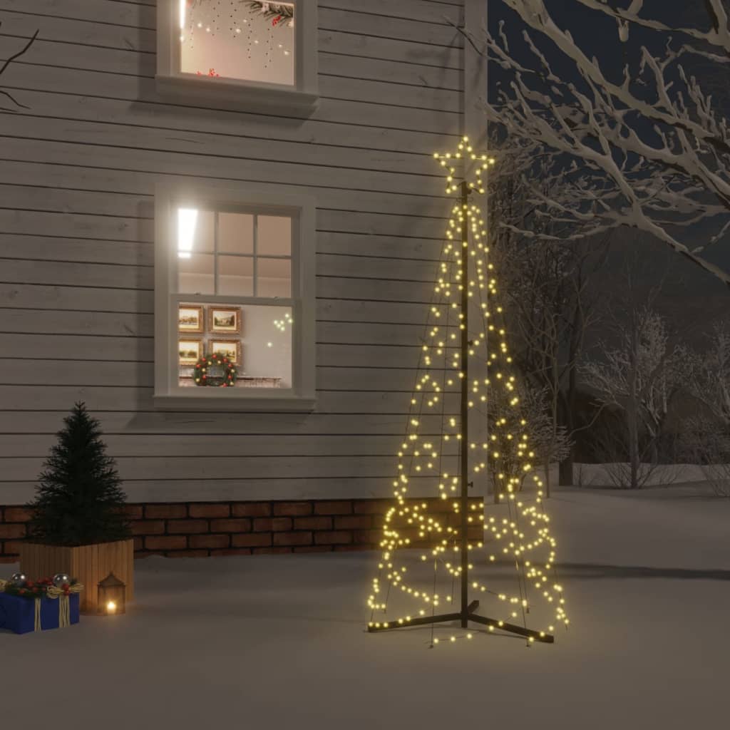 vidaXL Χριστουγεννιάτικο Δέντρο Κώνος 200 LED Θερμό Λευκό 70 x 180 εκ.