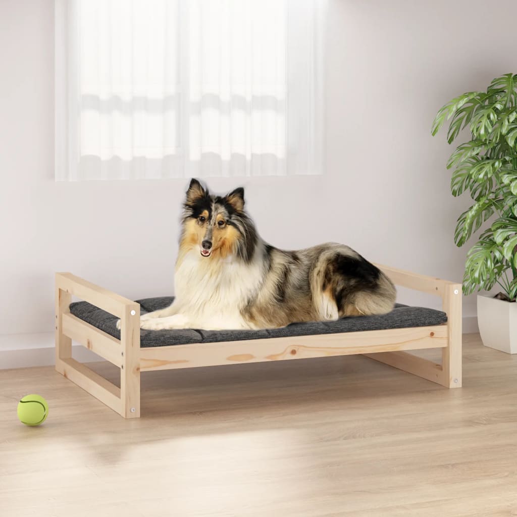vidaXL Κρεβάτι Σκύλου 95,5 x 65,5 x 28 εκ. από Μασίφ Ξύλο Πεύκου