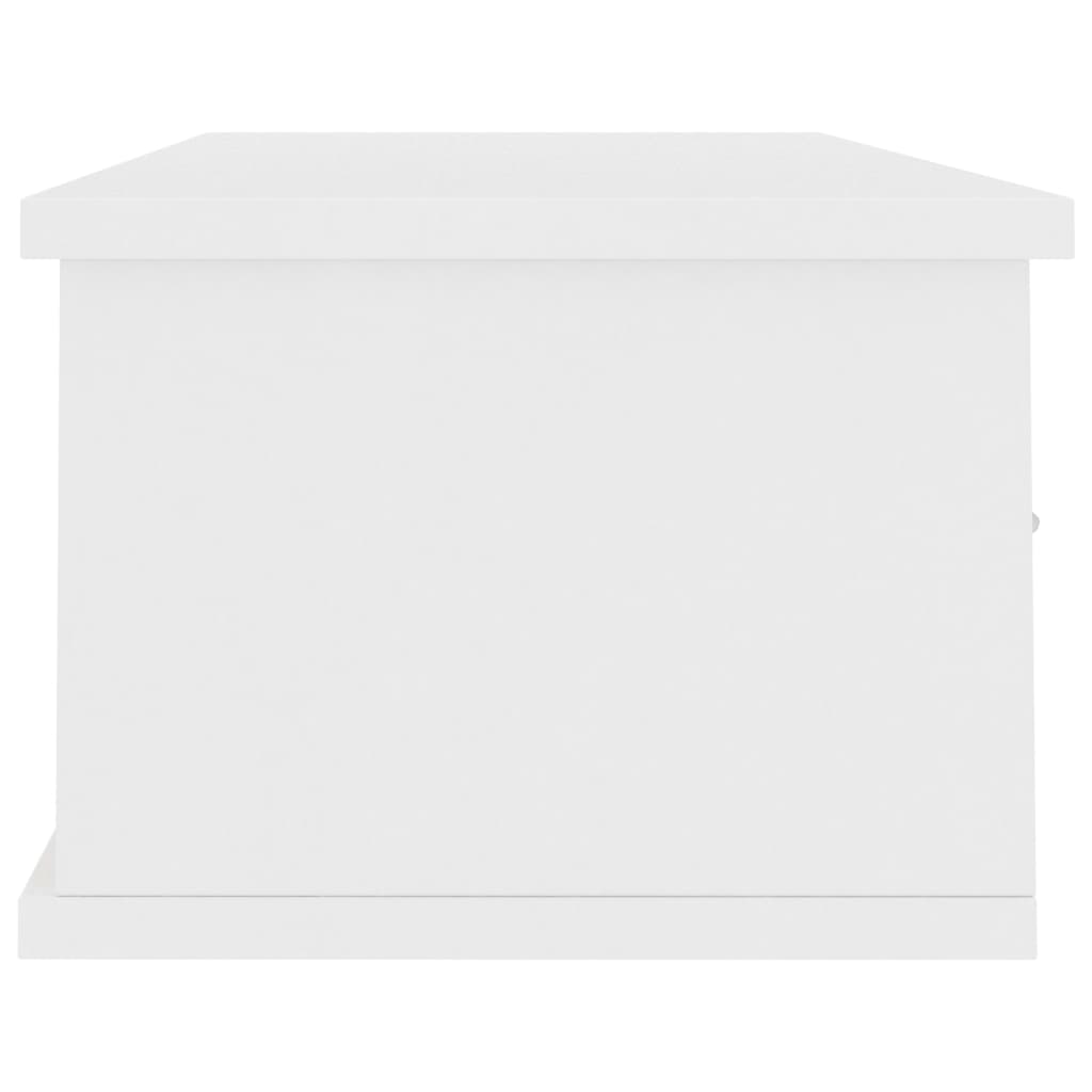 vidaXL Ράφι Τοίχου με Συρτάρια Λευκό 88 x 26 x 18,5 εκ. Μοριοσανίδα