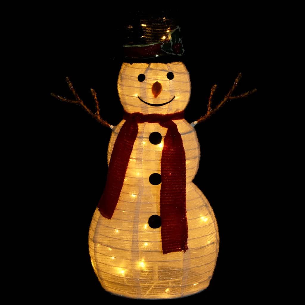 vidaXL Χριστουγεν. Φιγούρα Χιονάνθρωπος LED 60 εκ. Πολυτελές Ύφασμα
