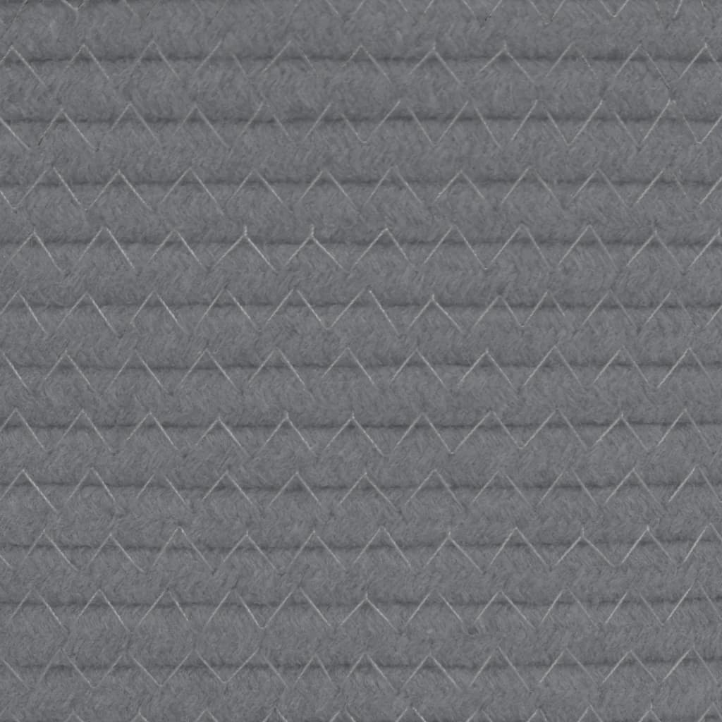 vidaXL Καλάθι Αποθήκευσης Γκρι και Λευκό Ø38 x 46 εκ. Βαμβακερό