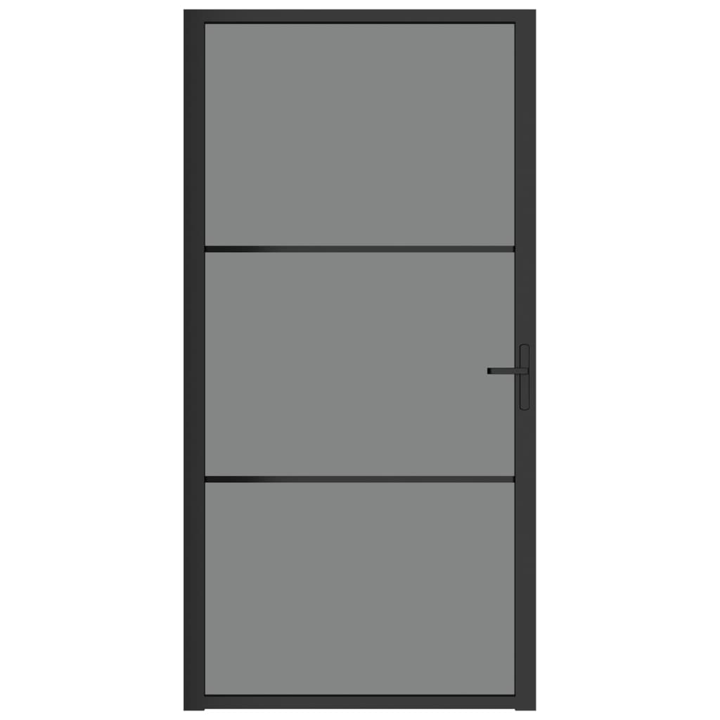 vidaXL Εσωτερική Πόρτα 102,5x201,5 εκ. Μαύρο ESG Γυαλί και Αλουμίνιο