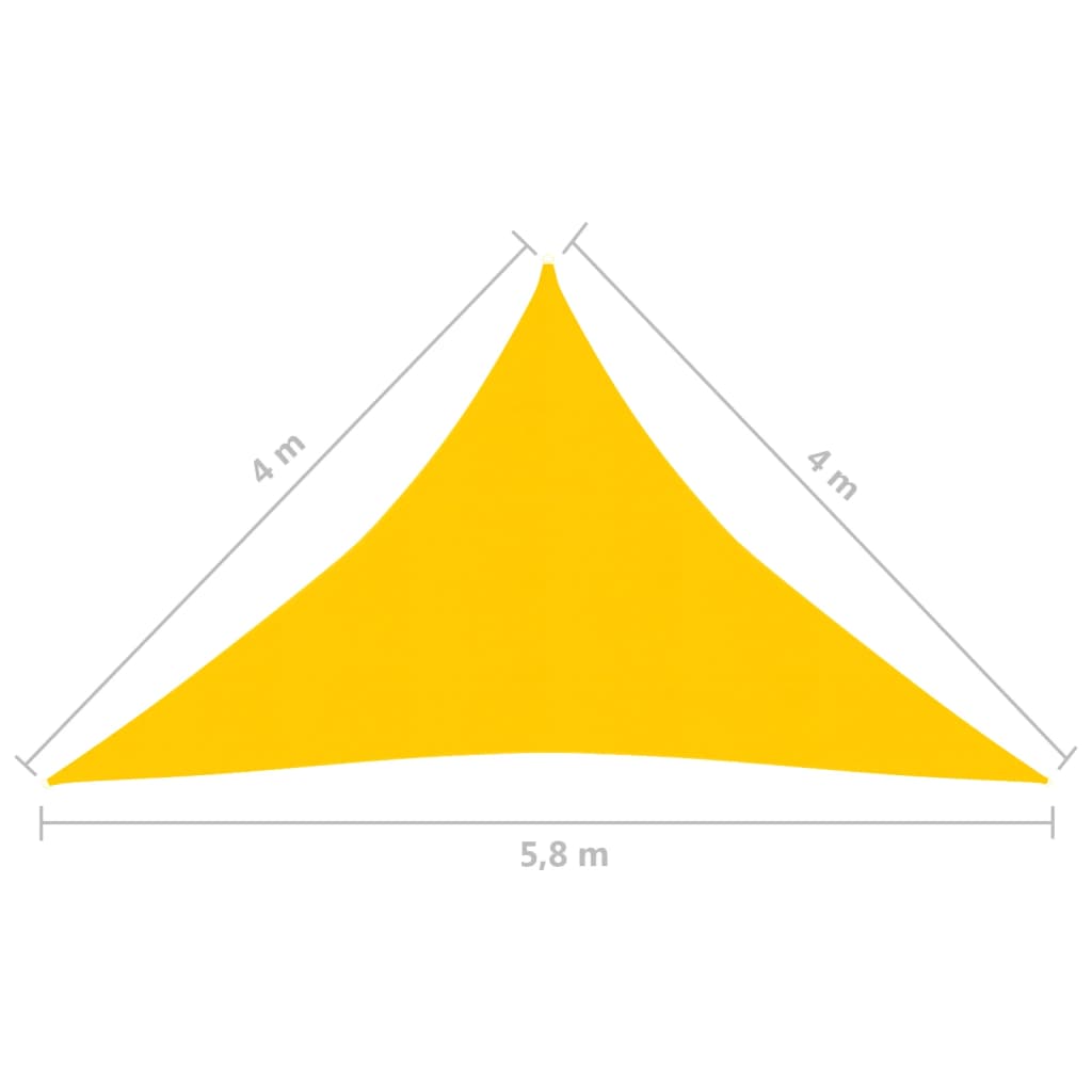 vidaXL Πανί Σκίασης Κίτρινο 4 x 4 x 5,8 μ. 160 γρ./μ² από HDPE
