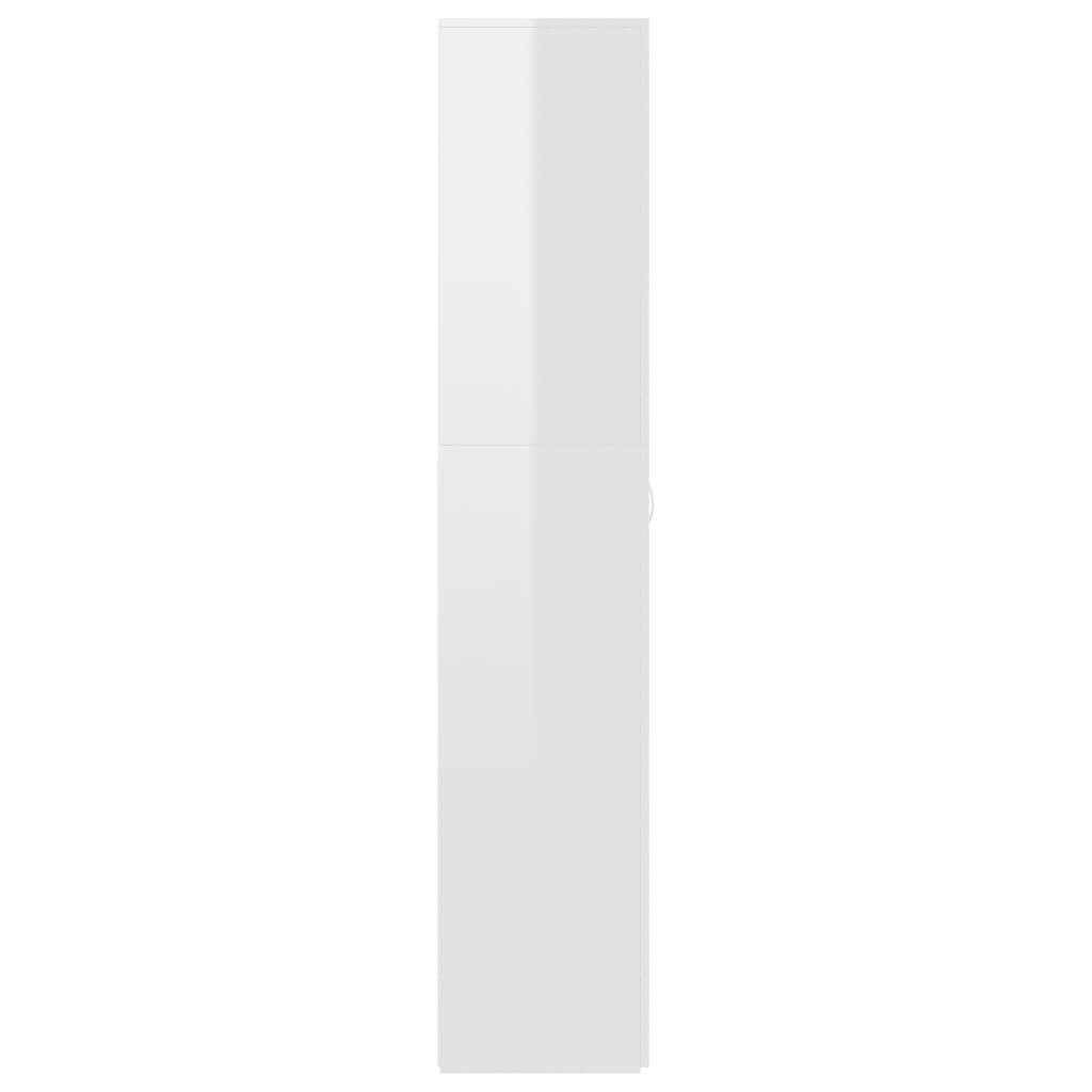 vidaXL Παπουτσοθήκη Γυαλιστερό Λευκό 80x35,5x180 εκ. από Μοριοσανίδα