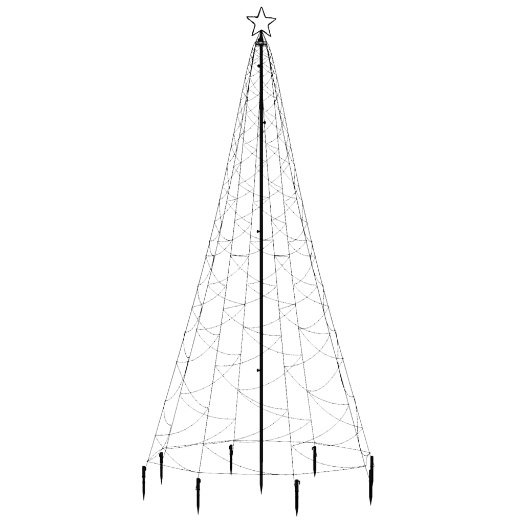 vidaXL Χριστουγεν. Δέντρο Πολύχρωμο 3 μ. 500 LED με Μεταλλικό Στύλο