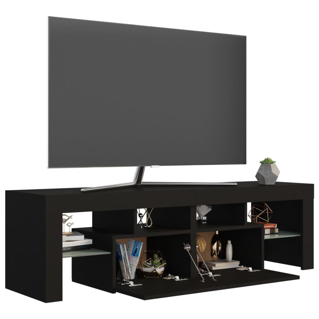 vidaXL Έπιπλο Τηλεόρασης με LED Μαύρο 140 x 36,5 x 40 εκ.