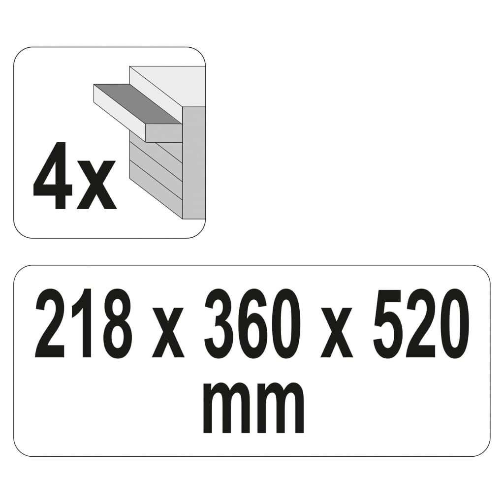 YATO Εργαλειοθήκη με 4 Συρτάρια 52 x 21,8 x 36 εκ.