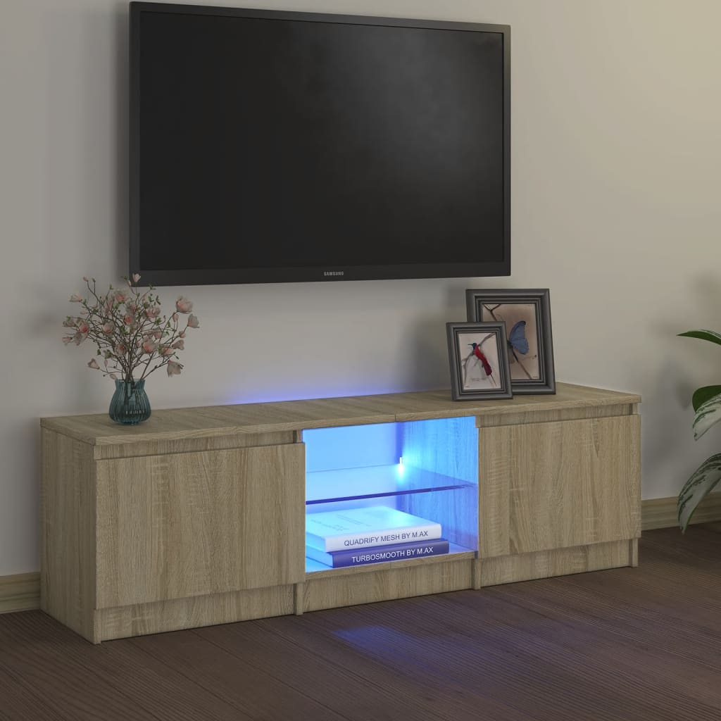 vidaXL Έπιπλο Τηλεόρασης με LED Sonoma Δρυς 120 x 30 x 35,5 εκ.