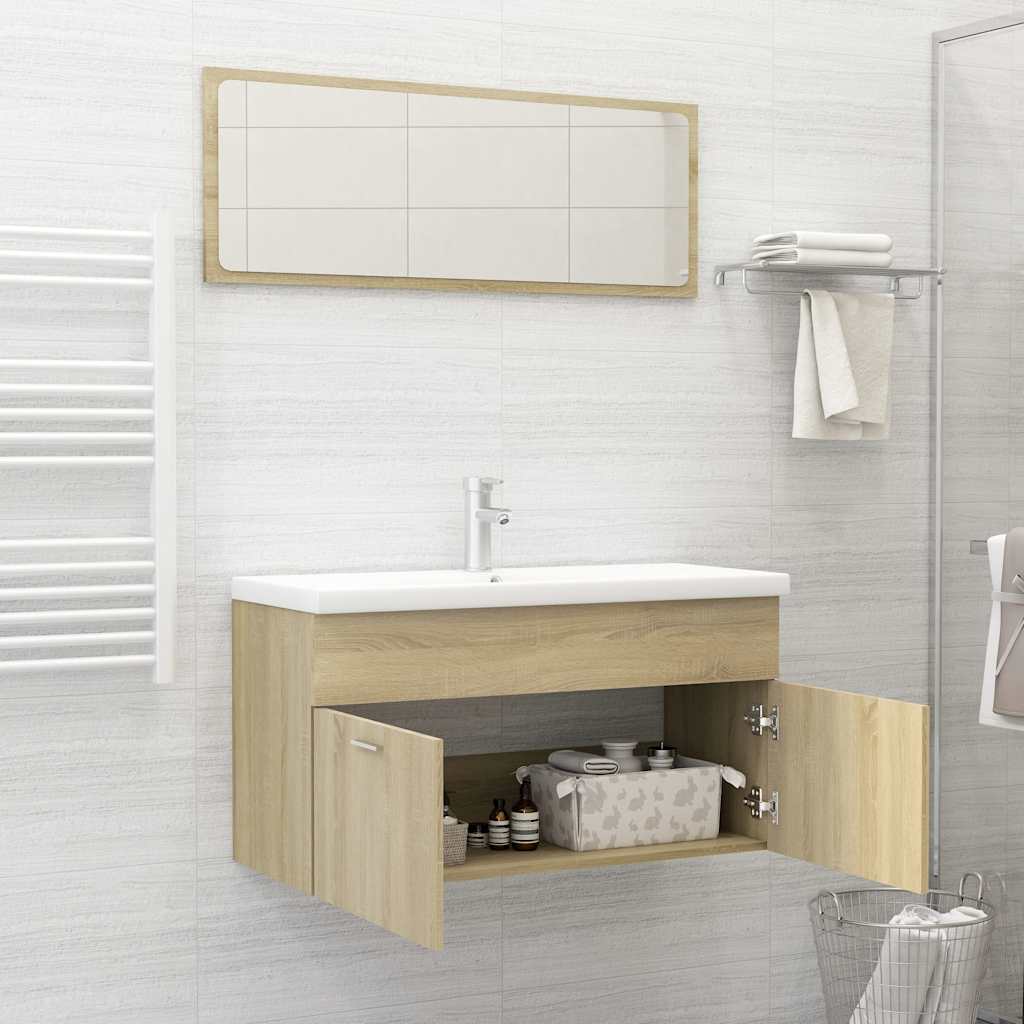 vidaXL Σετ Επίπλων Μπάνιου 2 Τεμαχίων Sonoma Δρυς από Μοριοσανίδα