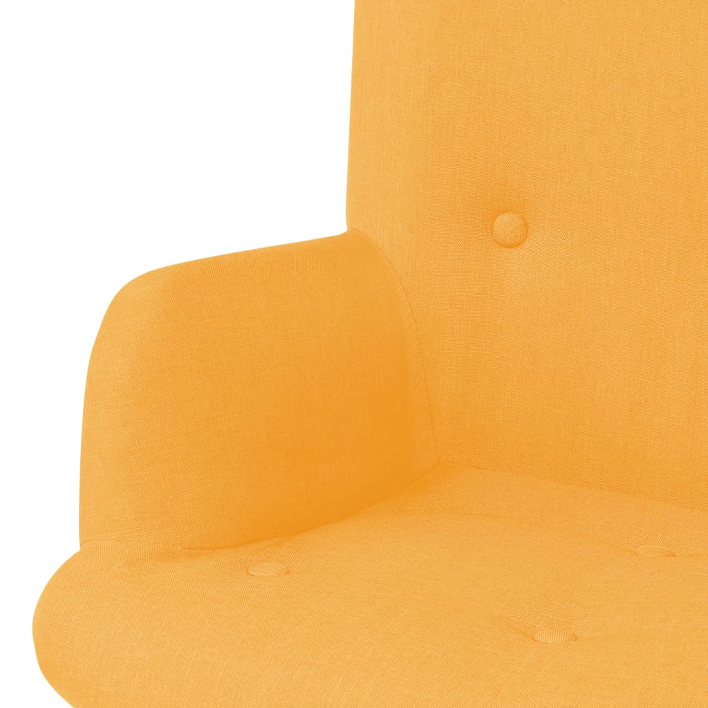 vidaXL Πολυθρόνα Κίτρινη Υφασμάτινη με Υποπόδιο