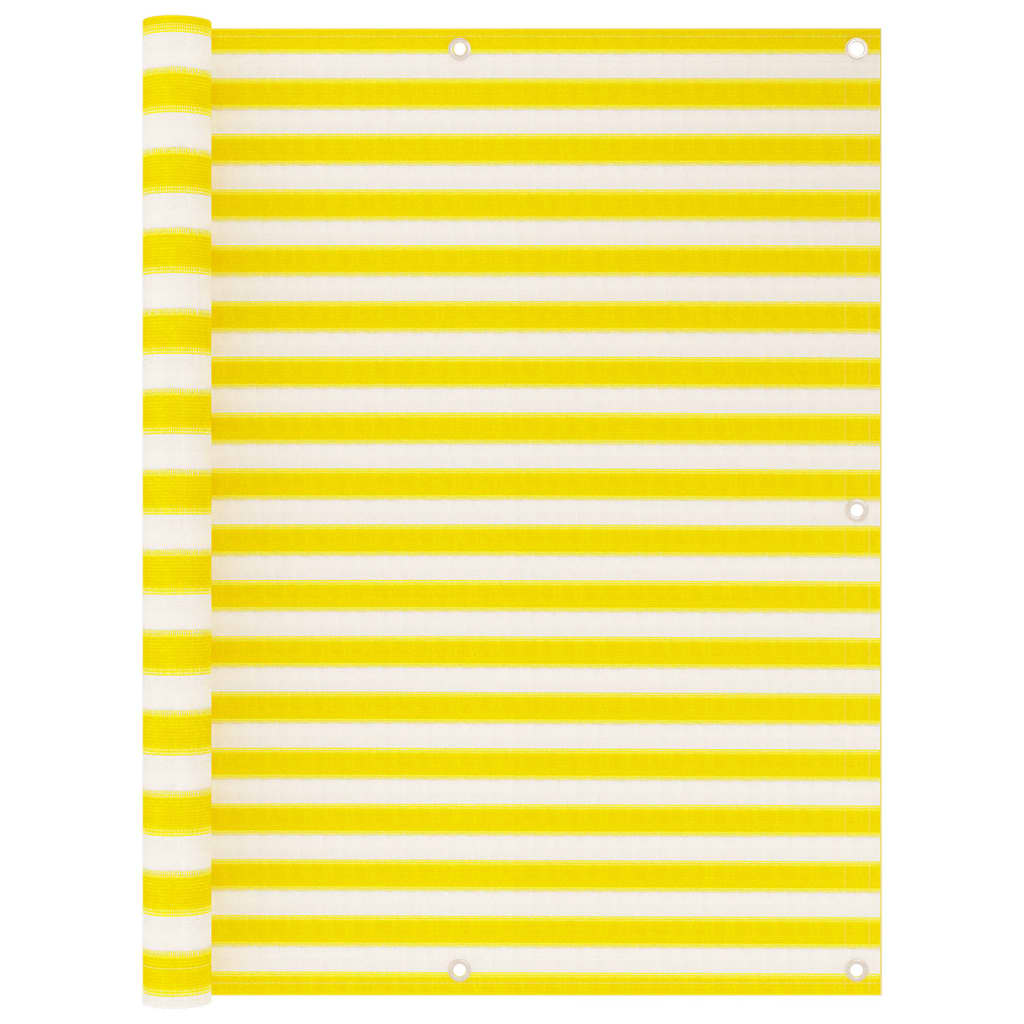 vidaXL Διαχωριστικό Βεράντας Κίτρινο / Λευκό 120 x 400 εκ. από HDPE