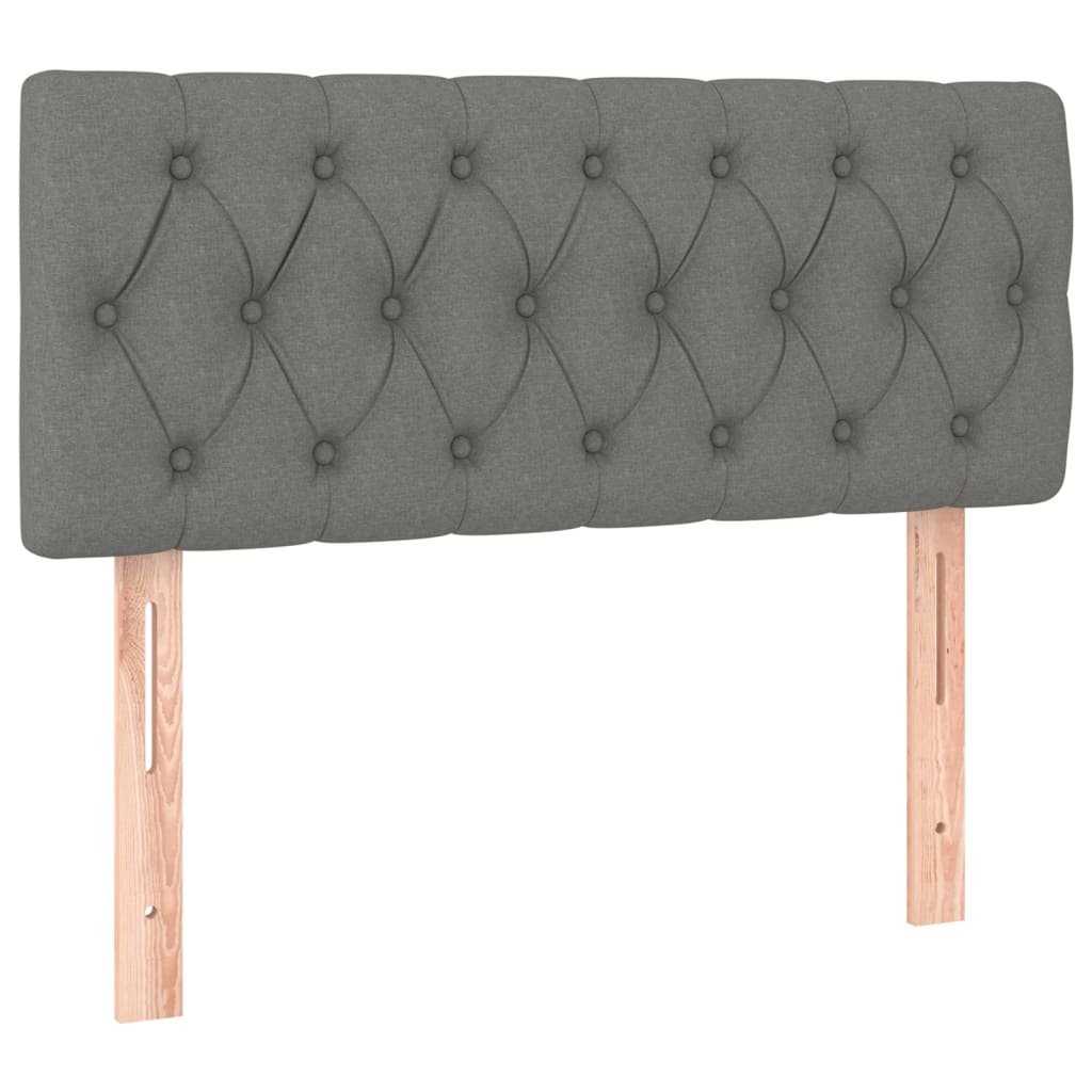 vidaXL Κρεβάτι Boxspring με Στρώμα Σκούρο Γκρι 100x200 εκ. Υφασμάτινο