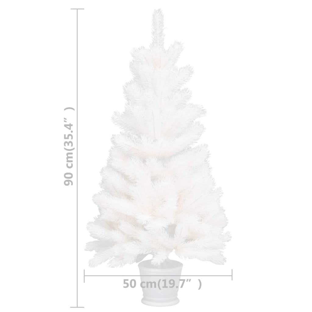 vidaXL Χριστουγεν Δέντρο Τεχνητό Προφωτισμένο Οπτικές Ίνες Λευκό 90εκ
